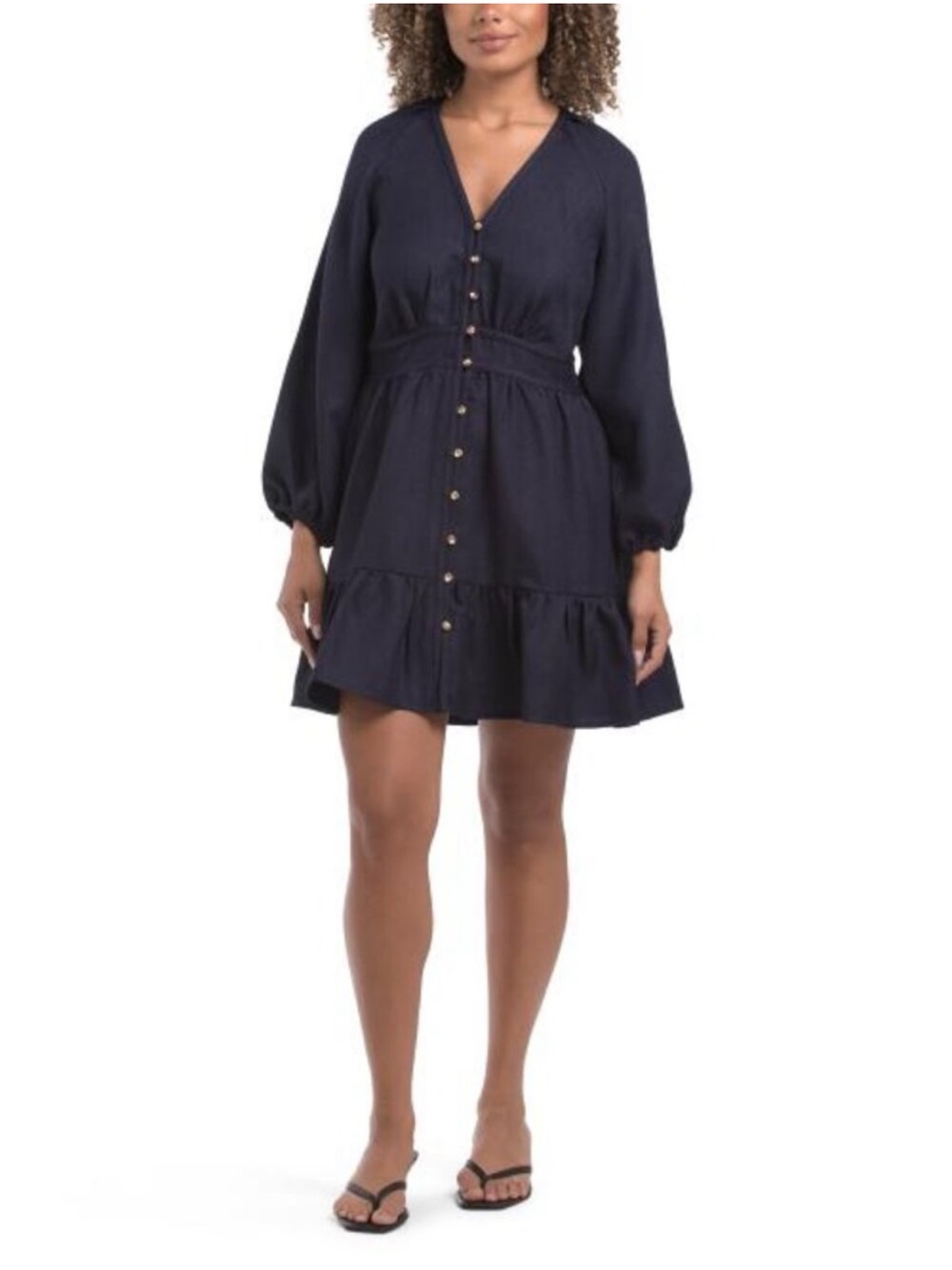 Shoshanna Navy Tate Mini Dress Gold Buttons Size 2 NWT